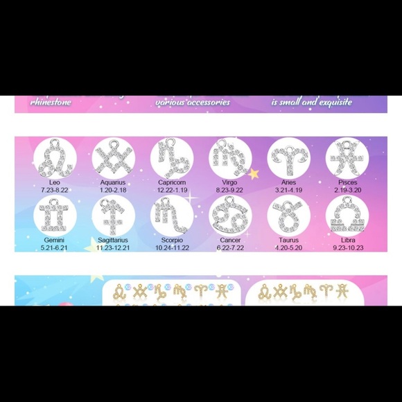 βοΈ AQUARIUS zodiac sign double layer stainless steel & cubic zirconia necklace - Picture 9 of 13